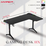 Hyperx L Shaped Corner Gaming Desk RGB