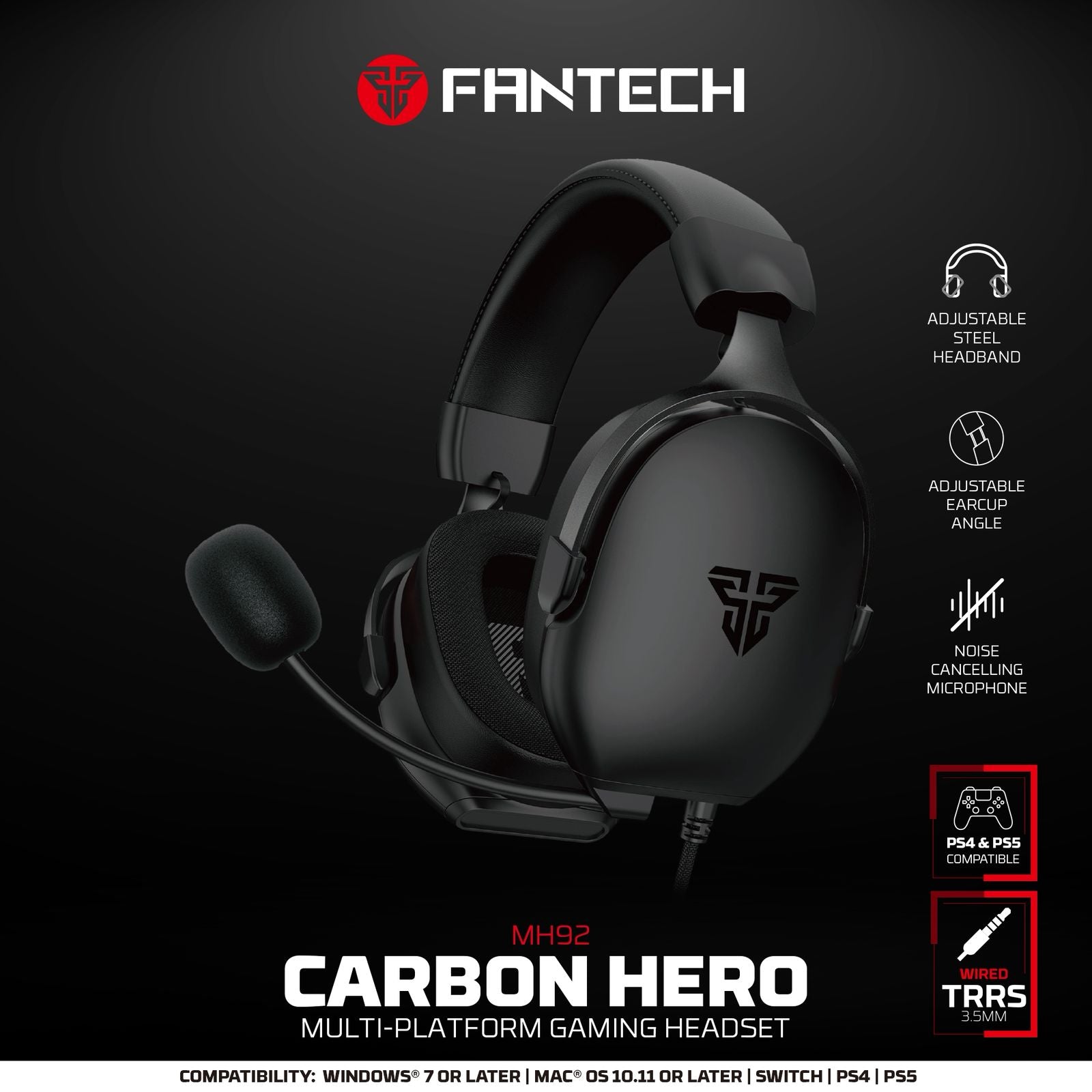 Fantech Hero Combo P53 keyboard and mouse and headset and mousepad + stand free - - Fun Touch Shop