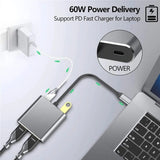 USB C to Dual HDMI Adapter, 4 in 1 USB Type C Hub with 2 HDMI?4K@30Hz?/USB3.0 /PD Charging, Dual HD Screen Display USB-C Docking Station Compatible...