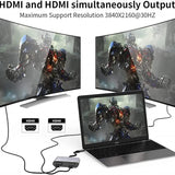 USB C to Dual HDMI Adapter, 4 in 1 USB Type C Hub with 2 HDMI?4K@30Hz?/USB3.0 /PD Charging, Dual HD Screen Display USB-C Docking Station Compatible...