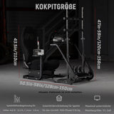 Dardoo Racing Simulator Cockpit with Monitor Stand - TV Mount&Black Seat fit for Logitech G923 Thrustmaster Wheels Fanatec WITHOUT Wheel Shifter Pedal and Display (Monitor Stand Cockpit - Black)