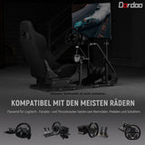 Dardoo Racing Simulator Cockpit with Monitor Stand - TV Mount&Black Seat fit for Logitech G923 Thrustmaster Wheels Fanatec WITHOUT Wheel Shifter Pedal and Display (Monitor Stand Cockpit - Black)