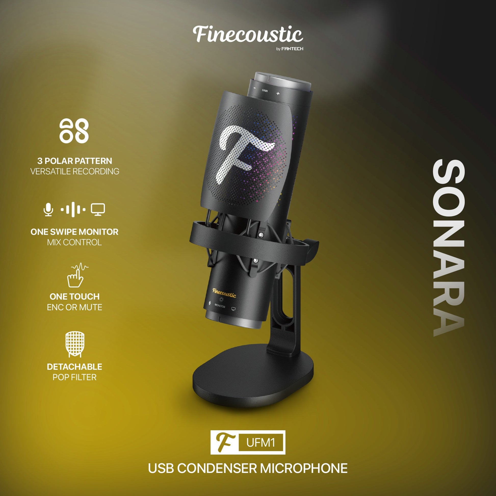 Fantech UFM1 Finecoustic SONARA Condenser Microphone - Fun Touch Jordan