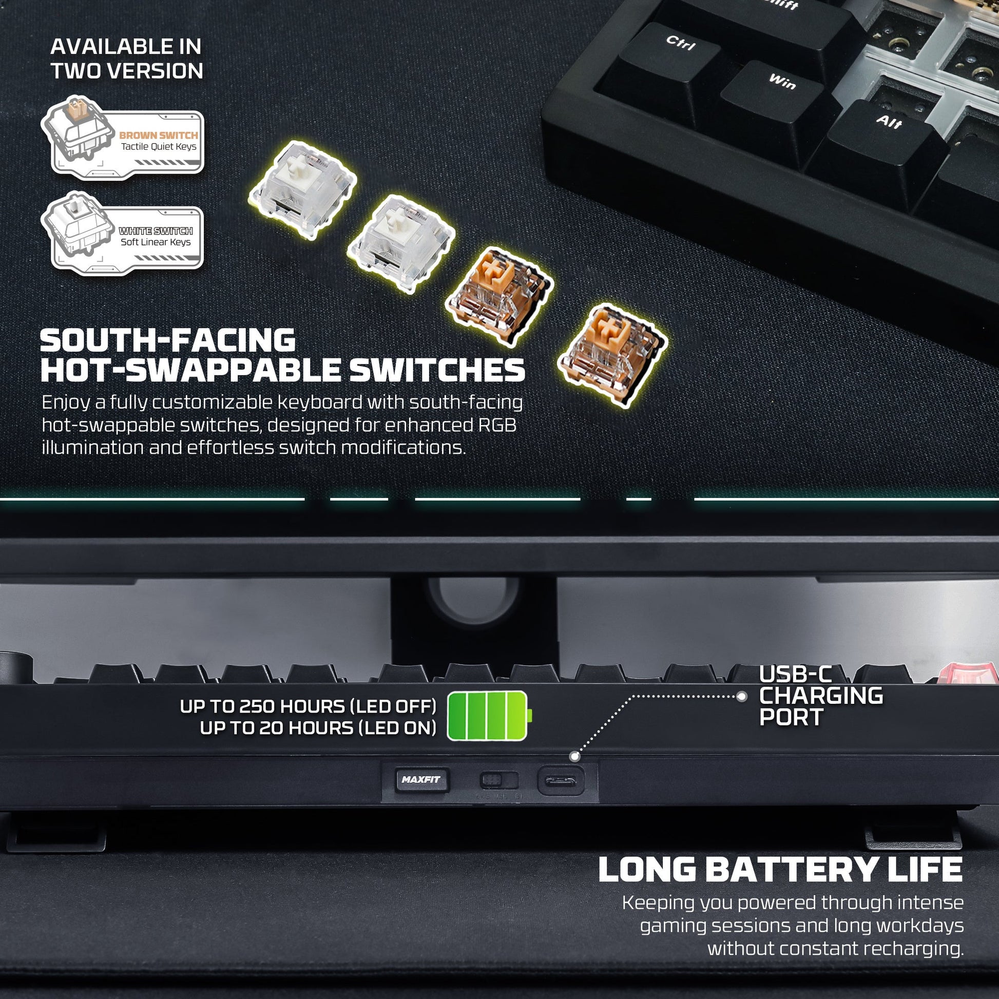 Fantech MK921 MAXFIT8 QMK Mechanical Keyboard - - Fun Touch Shop