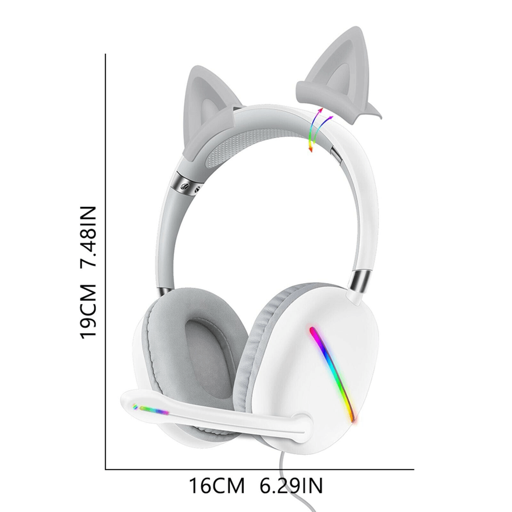 AKZ - D52 Cat Ear Gaming Headset With Sound & RGB Light JOD 10