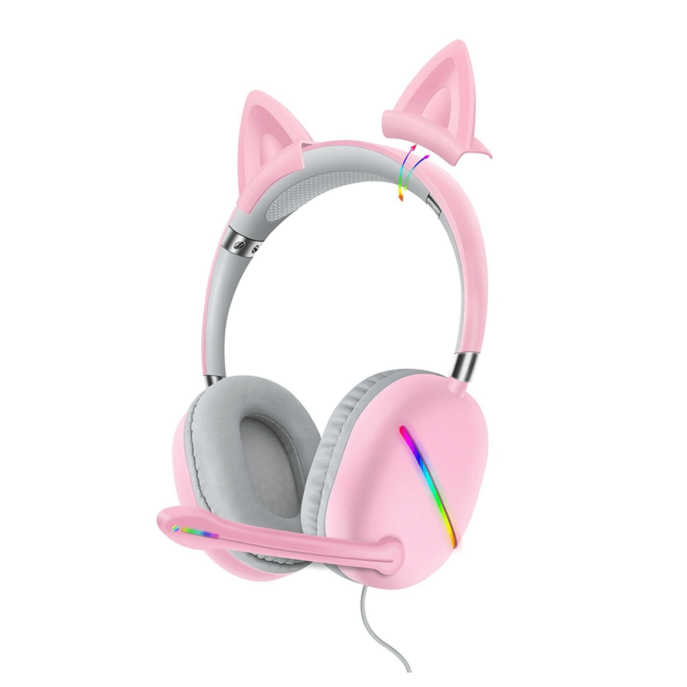 AKZ - D52 Cat Ear Gaming Headset With Sound & RGB Light JOD 10
