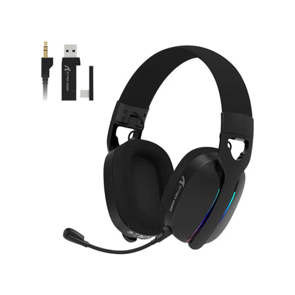 Attack shark l90 ultra-light wireless headset,rgb,foldable,triple- mode-2.4ghz/bluetooth/wired gaming headphone