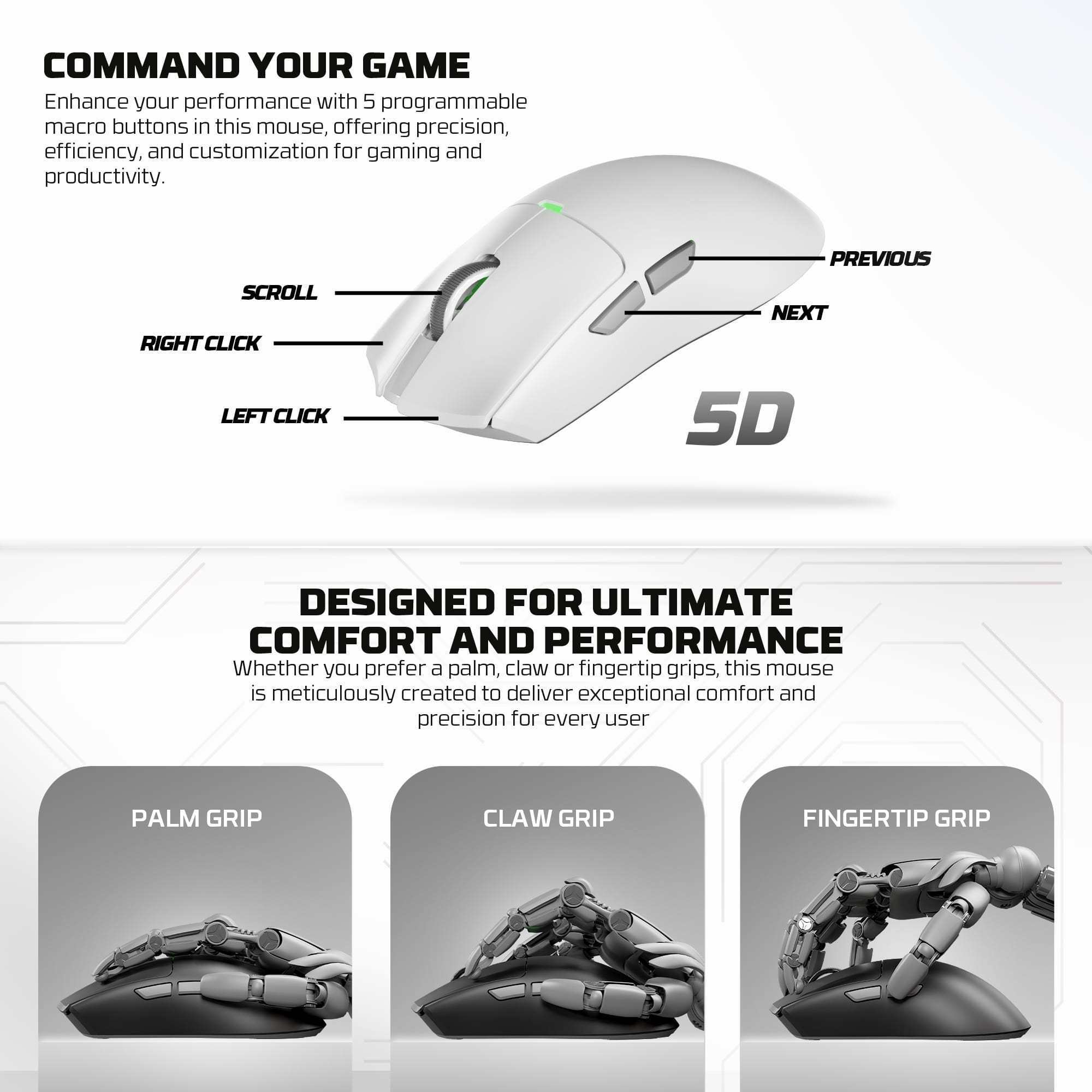 Fantech WG13S Tanto S Wireless Gaming Mouse 8k - - Fun Touch Shop