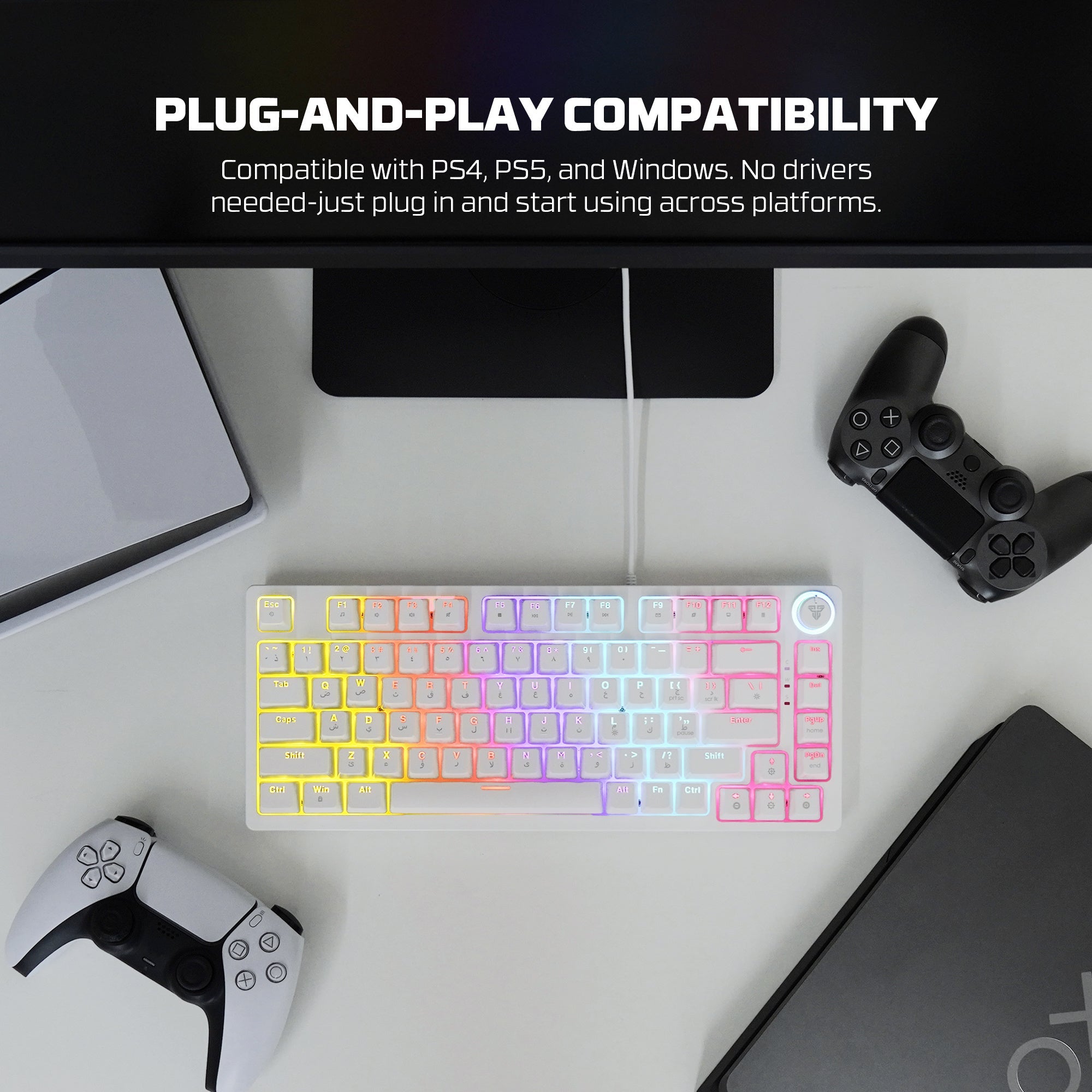 Fantech Hero MK875V2 Gaming Keyboard RGB (PS5 - PS4 - PC) - - Fun Touch Shop