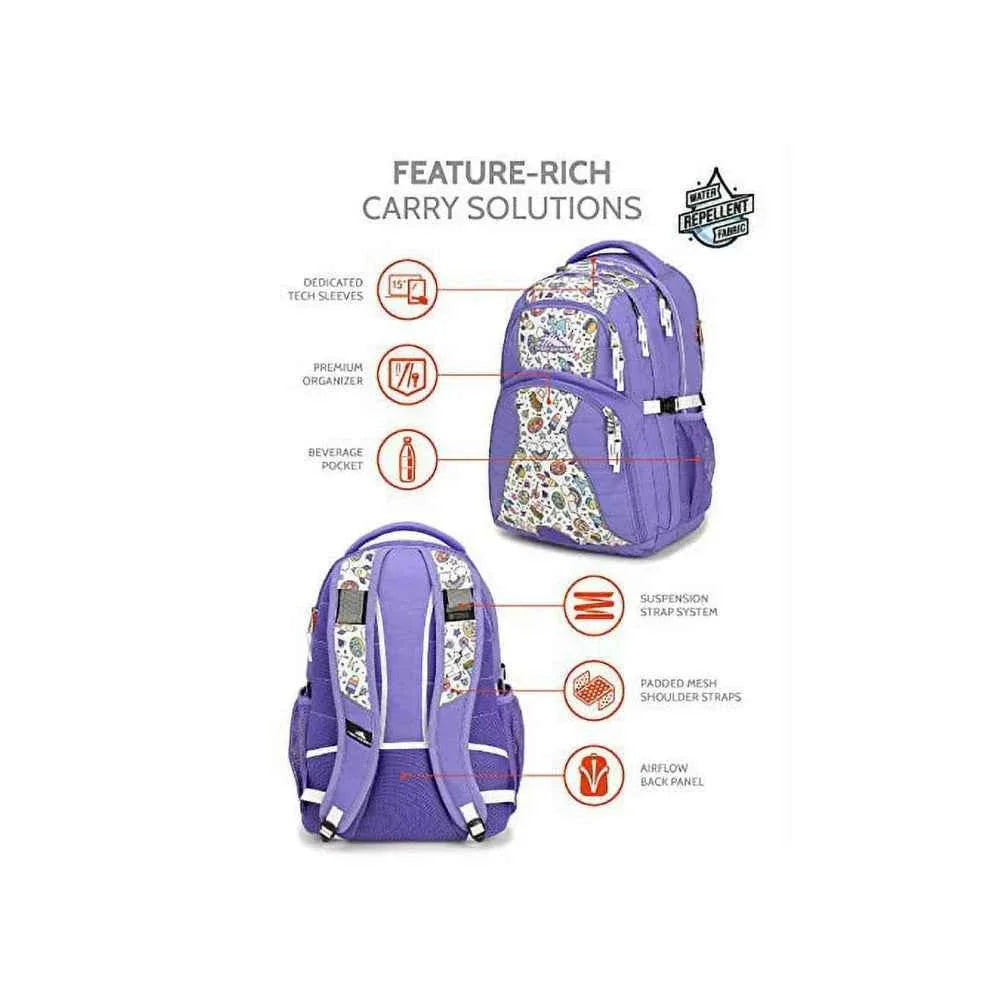 High sierra swerve backpack lavender/sweet cakes/white backpacks