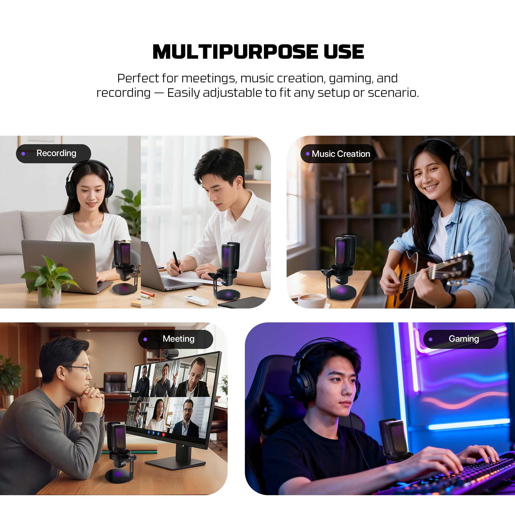 Fantech LEVIOSA MCX01 Professional Condenser Wireless Microphone | White - Fun Touch Jordan