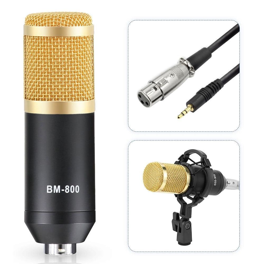 BM 800 Professional Condenser Microphone with V8 Soundcard Streaming