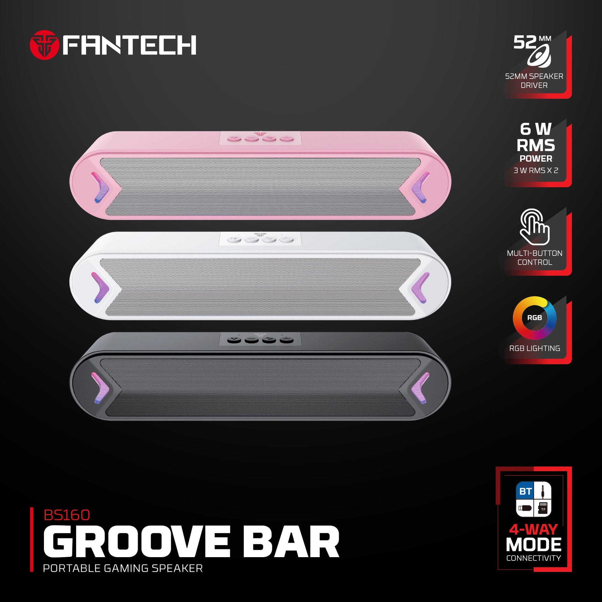 Fantech Bluetooth Speaker Groove Bar BS160 WHITE - - Fun Touch Shop