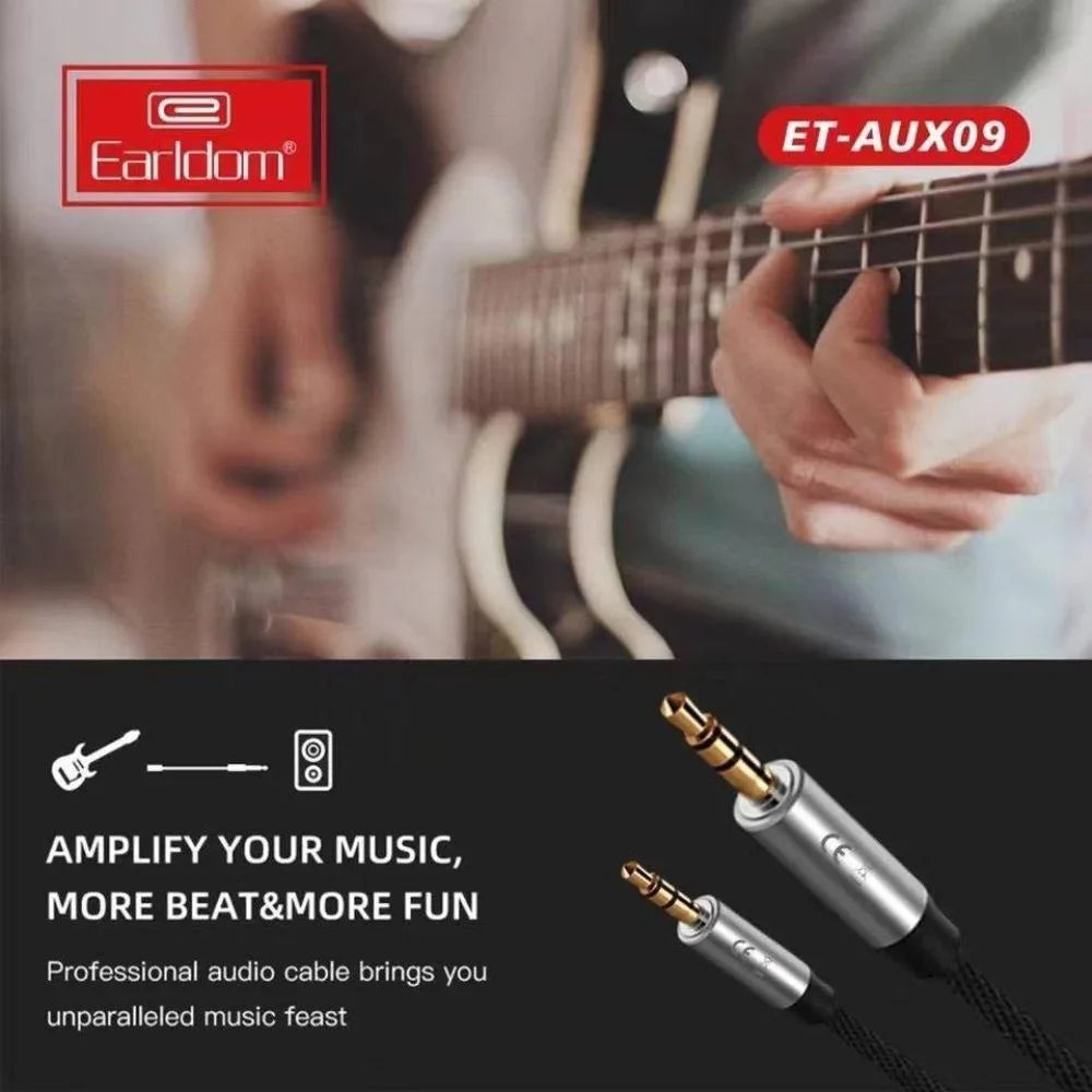 Earldom 3 in 1 type c et-aux09 aux cable (1000ml black/silver)