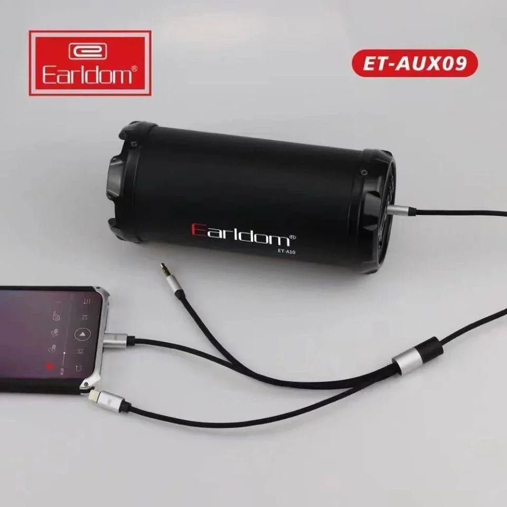 Earldom 3 in 1 type c et-aux09 aux cable (1000ml black/silver)