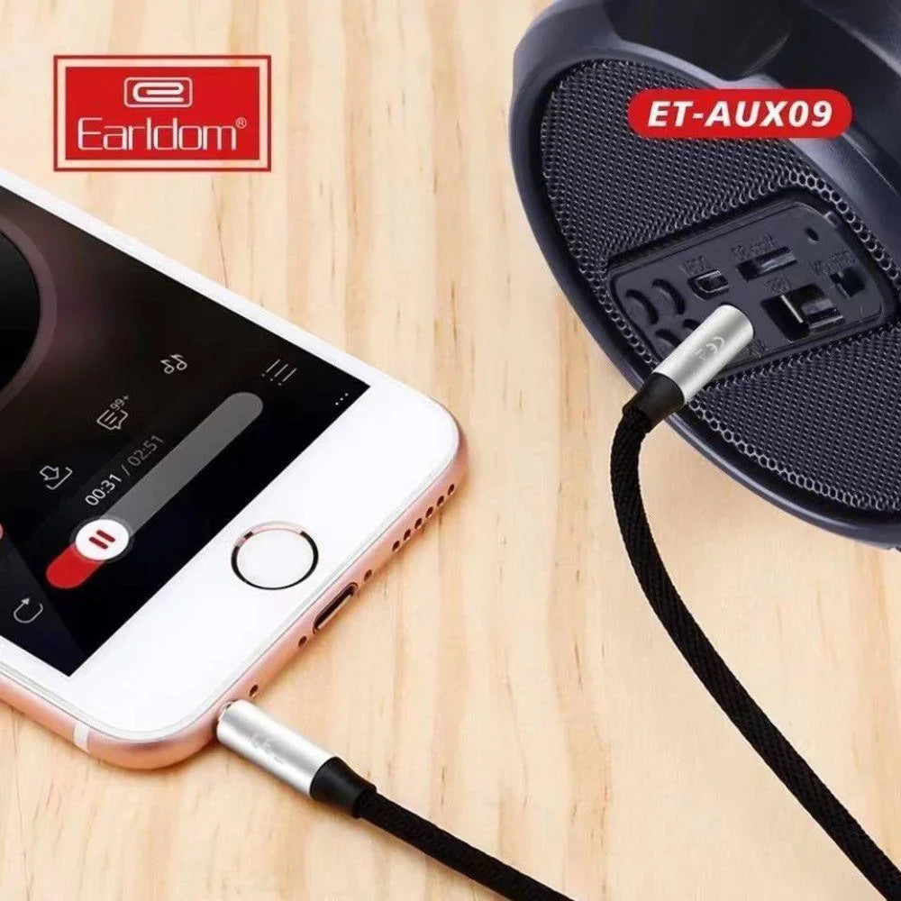 Earldom 3 in 1 type c et-aux09 aux cable (1000ml black/silver)