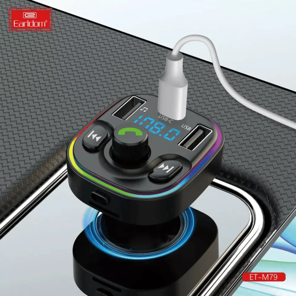 Earldom car wireless charger dual usb car phone charger bt mp3 player