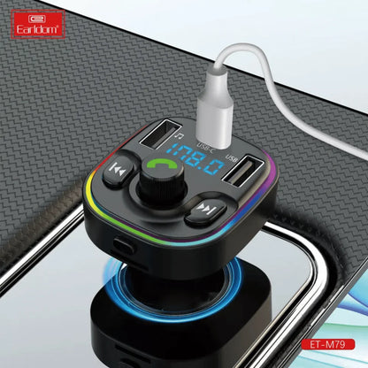 Earldom car wireless charger dual usb car phone charger bt mp3 player