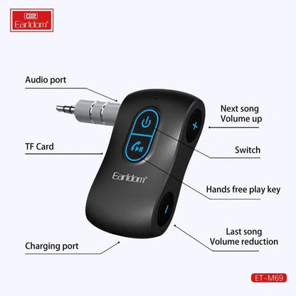 Earldom et-m69 audio adapter music stereo player 3.5mm car aux handsfree car