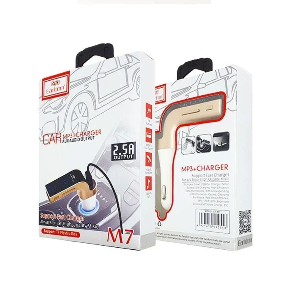 Fm transmitter earldom m7 bluetooth usb 2.5a