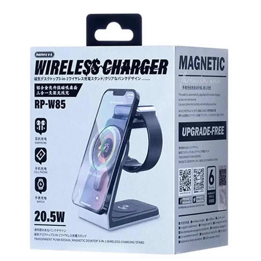Remax rp-w85 magnetic 3 in 1 wireless charging holder