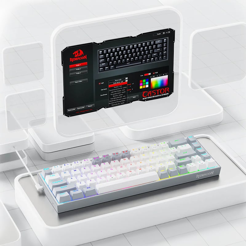 CASTOR K631 Grey 65% Wired RGB Gaming Keyboard Keyboard