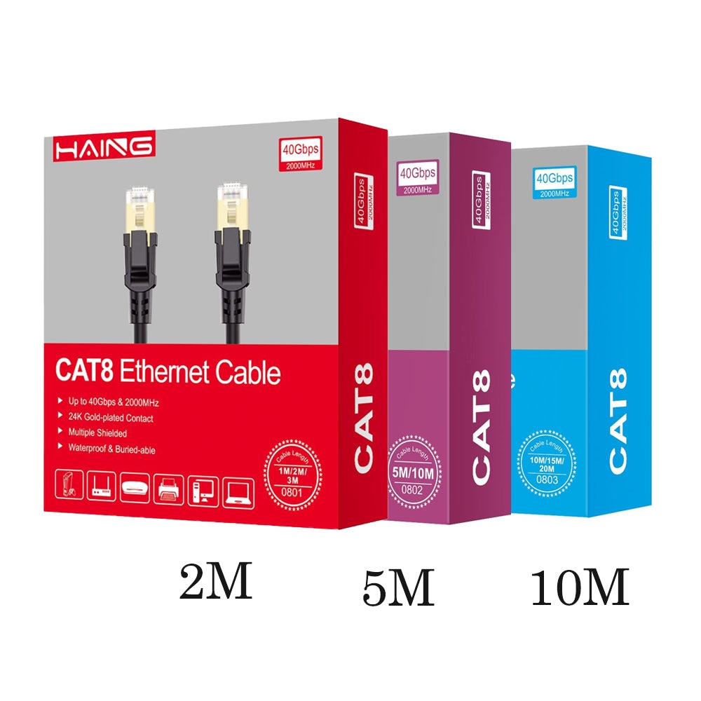 CAT8 Ethernet Cable 40Gbps 2000MHz haing Cables & Chargers