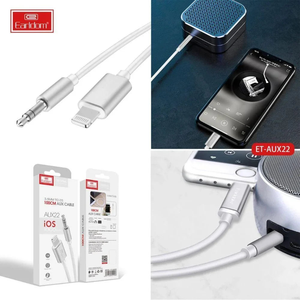 Earldom aux-22 | 1 lightning and 1 3.5 speaker out cable