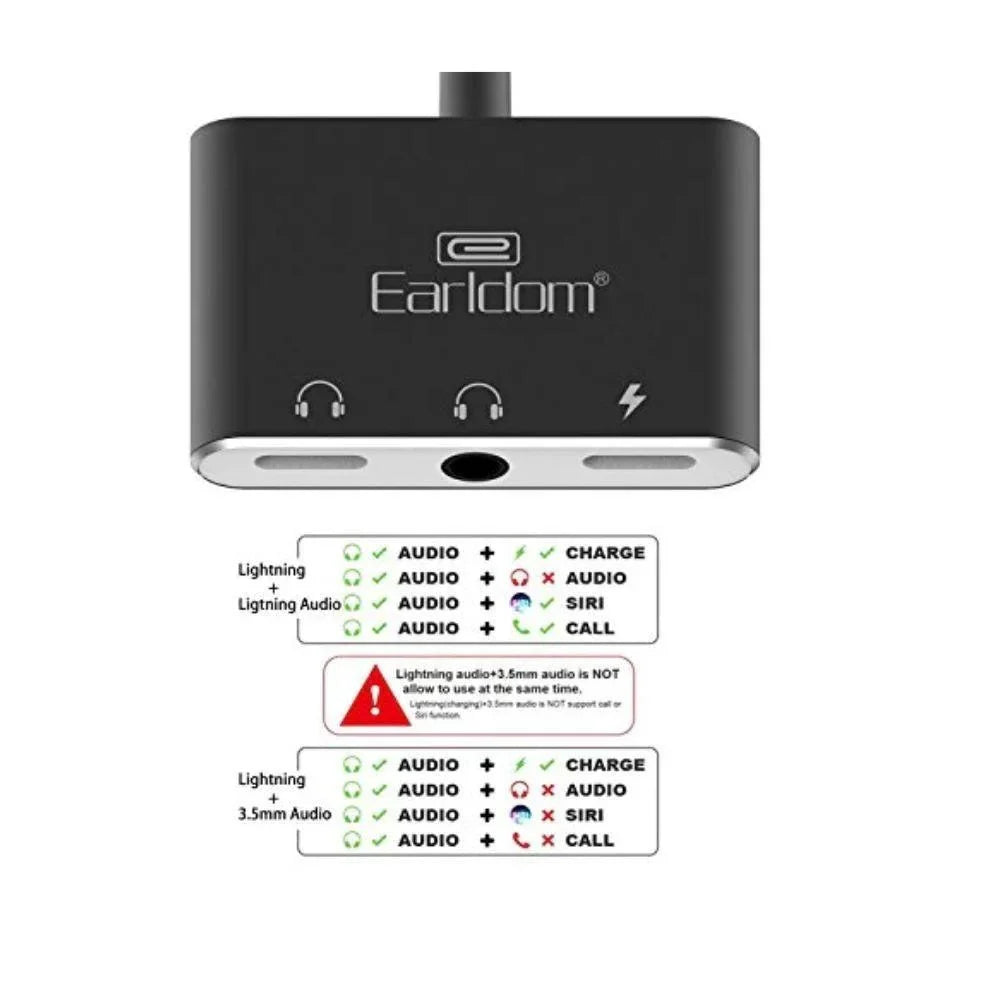 Earldom et-ot30 3in1 dual lightning + 3.5 audio