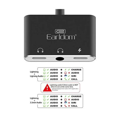 Earldom et-ot30 3in1 dual lightning + 3.5 audio