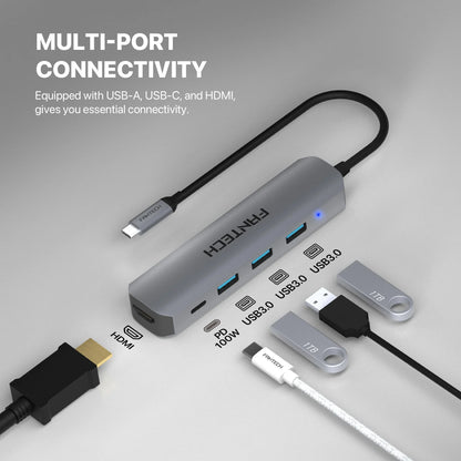Fantech hc052 converter usb hub type c 5 in 1 usb & firewire hubs