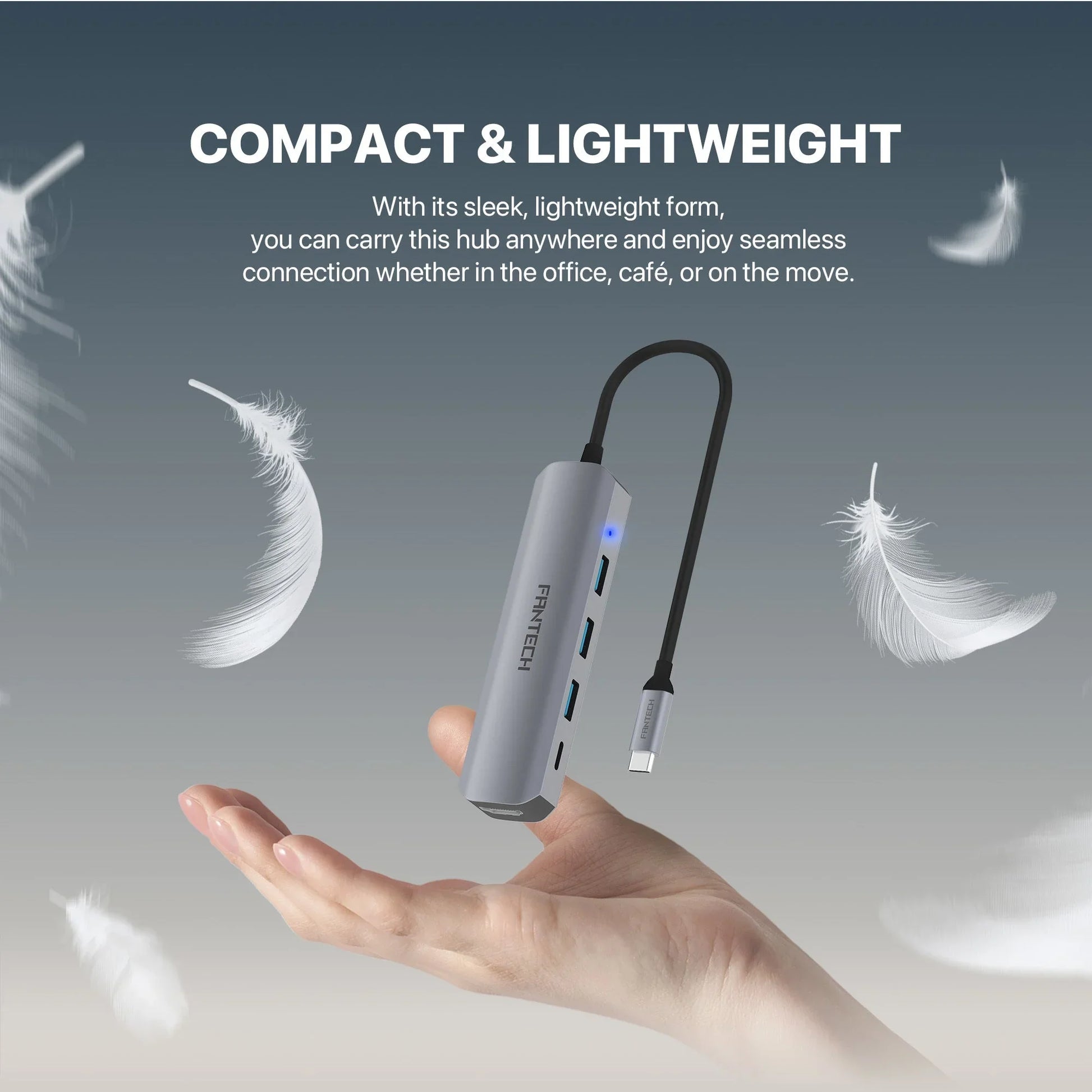 Fantech hc052 converter usb hub type c 5 in 1 usb & firewire hubs