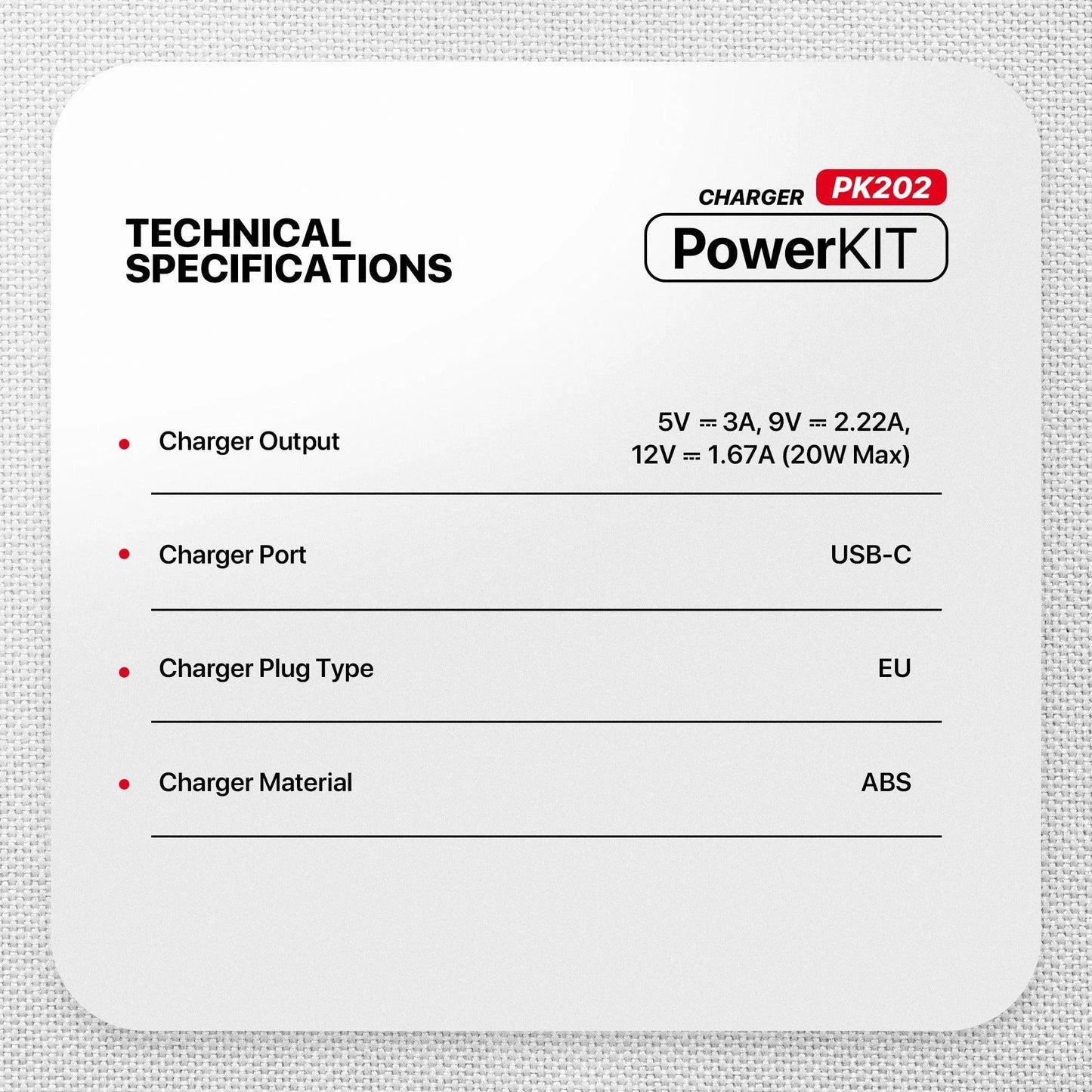 Fantech pk202 20w fast charging plug usb c braided cable power delivery