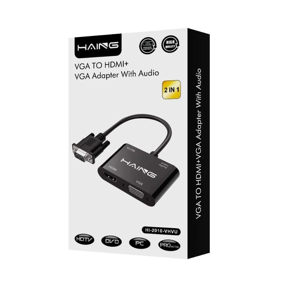 Haing vga to hdmi+ vga adapter with audio