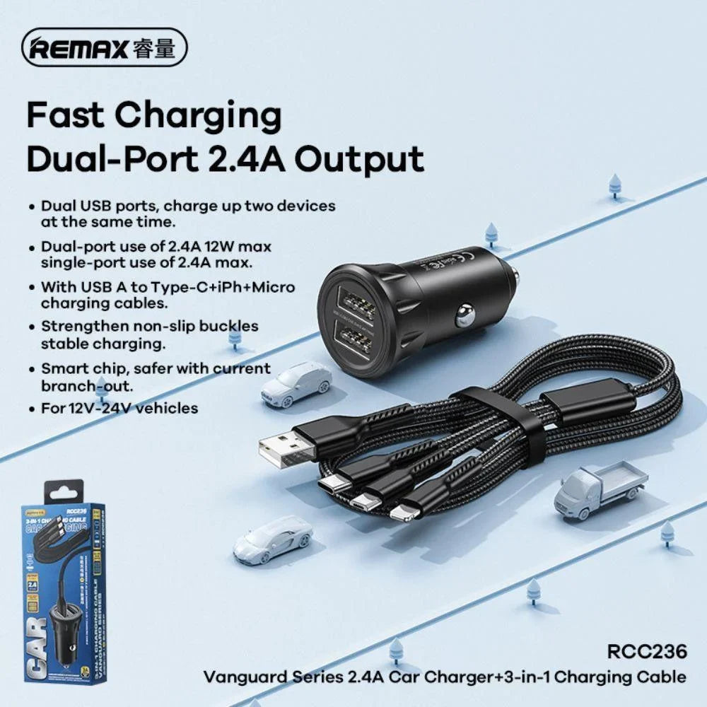 Remax car charger vanguard series rcc236
