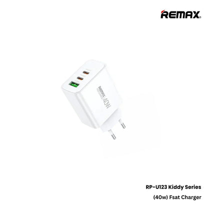 Remax rp-u123 40w 1a + 2c kiddy series fast charger power adapters & chargers