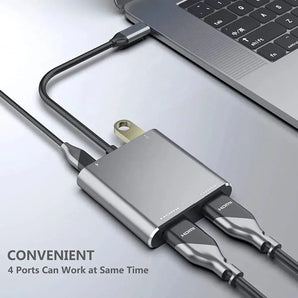 Usb c to dual hdmi adapter 4 in 1 usb type c hub with 2 hdmi?4k@30hz? /usb3.0