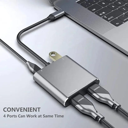Usb c to dual hdmi adapter 4 in 1 usb type c hub with 2 hdmi?4k@30hz? /usb3.0