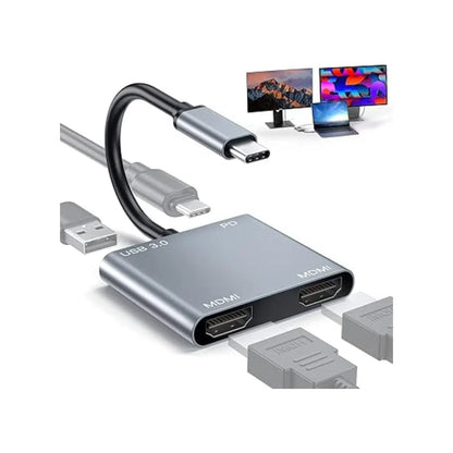 Usb c to dual hdmi adapter 4 in 1 usb type c hub with 2 hdmi?4k@30hz? /usb3.0