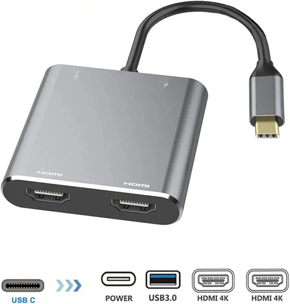 Usb c to dual hdmi adapter 4 in 1 usb type c hub with 2 hdmi?4k@30hz? /usb3.0