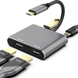 Usb c to dual hdmi adapter 4 in 1 usb type c hub with 2 hdmi?4k@30hz? /usb3.0