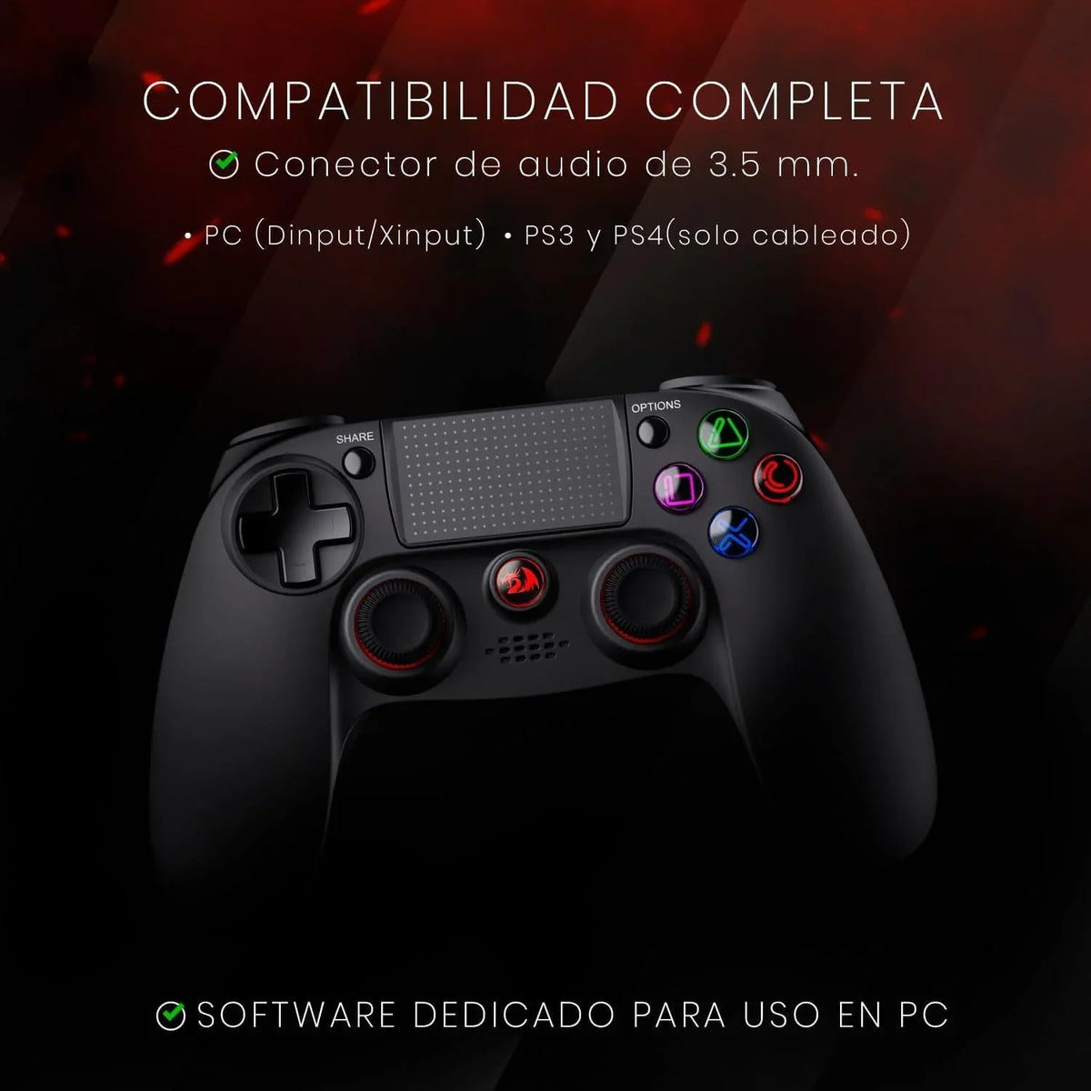 Control gamer redragon juno g818 wireless bluetooth game remotes