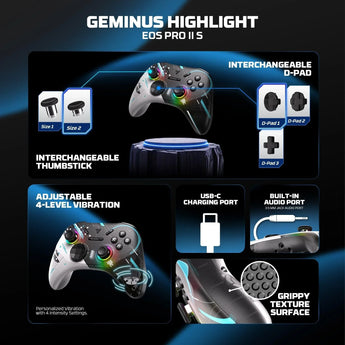 Fantech eos pro ii wgp15 v2 wireless gamepad geminus black gaming pads