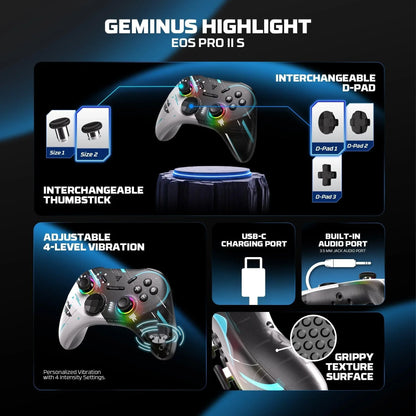Fantech eos pro ii wgp15 v2 wireless gamepad geminus black gaming pads