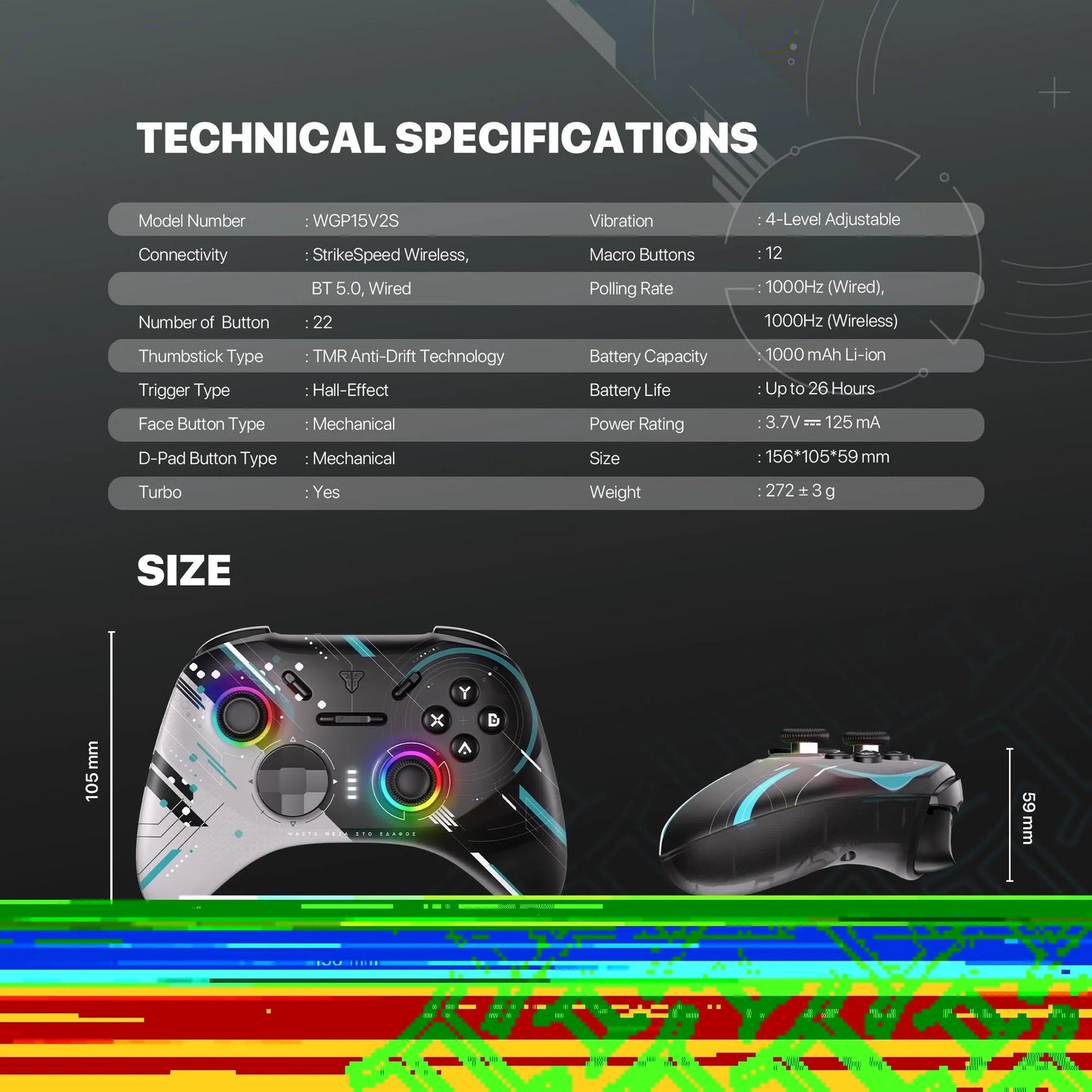 Fantech eos pro ii wgp15 v2 wireless gamepad geminus black gaming pads