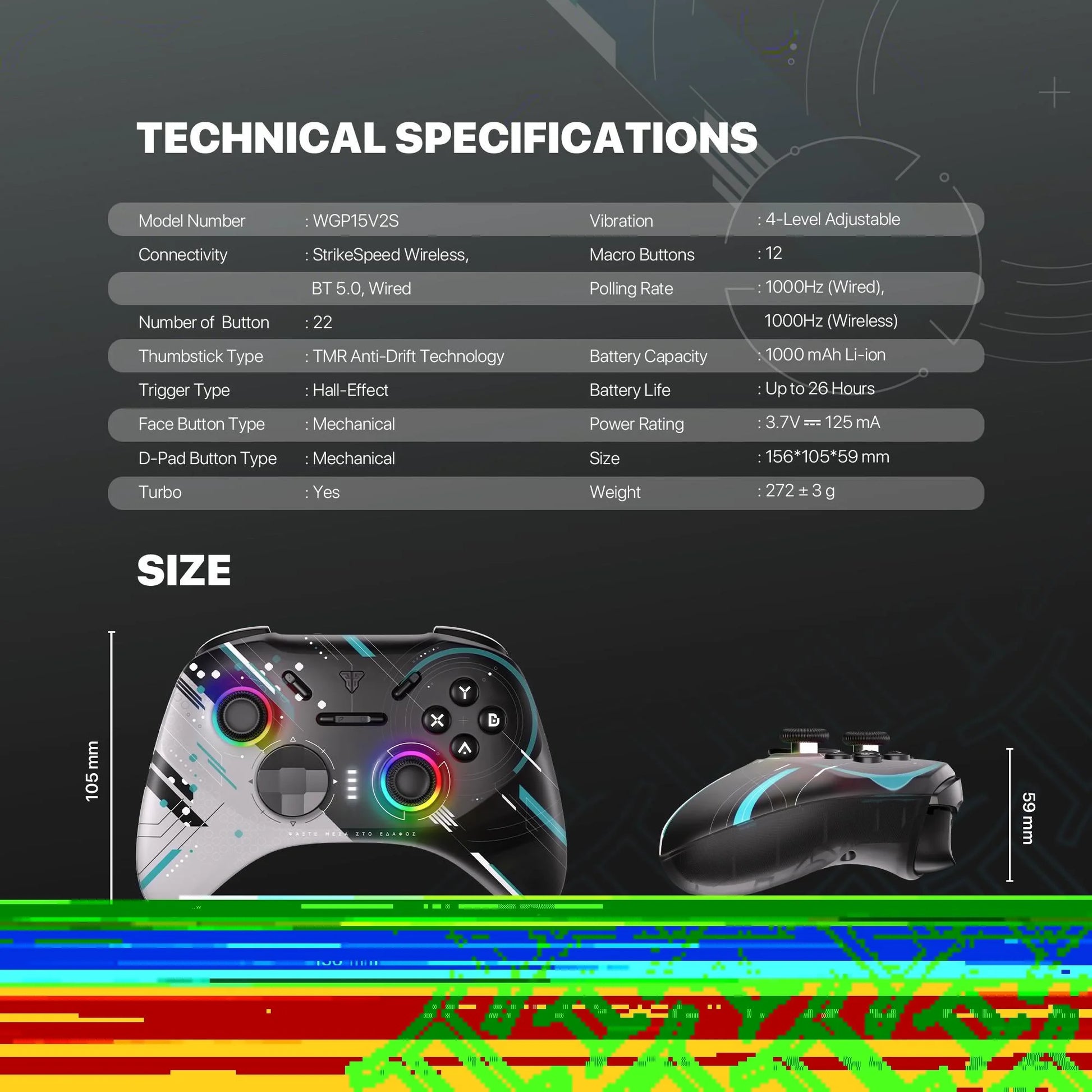Fantech eos pro ii wgp15 v2 wireless gamepad geminus black gaming pads