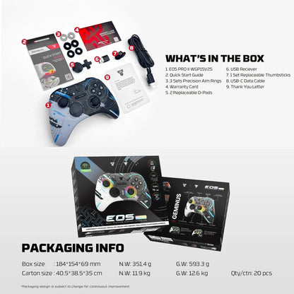 Fantech eos pro ii wgp15 v2 wireless gamepad geminus black gaming pads
