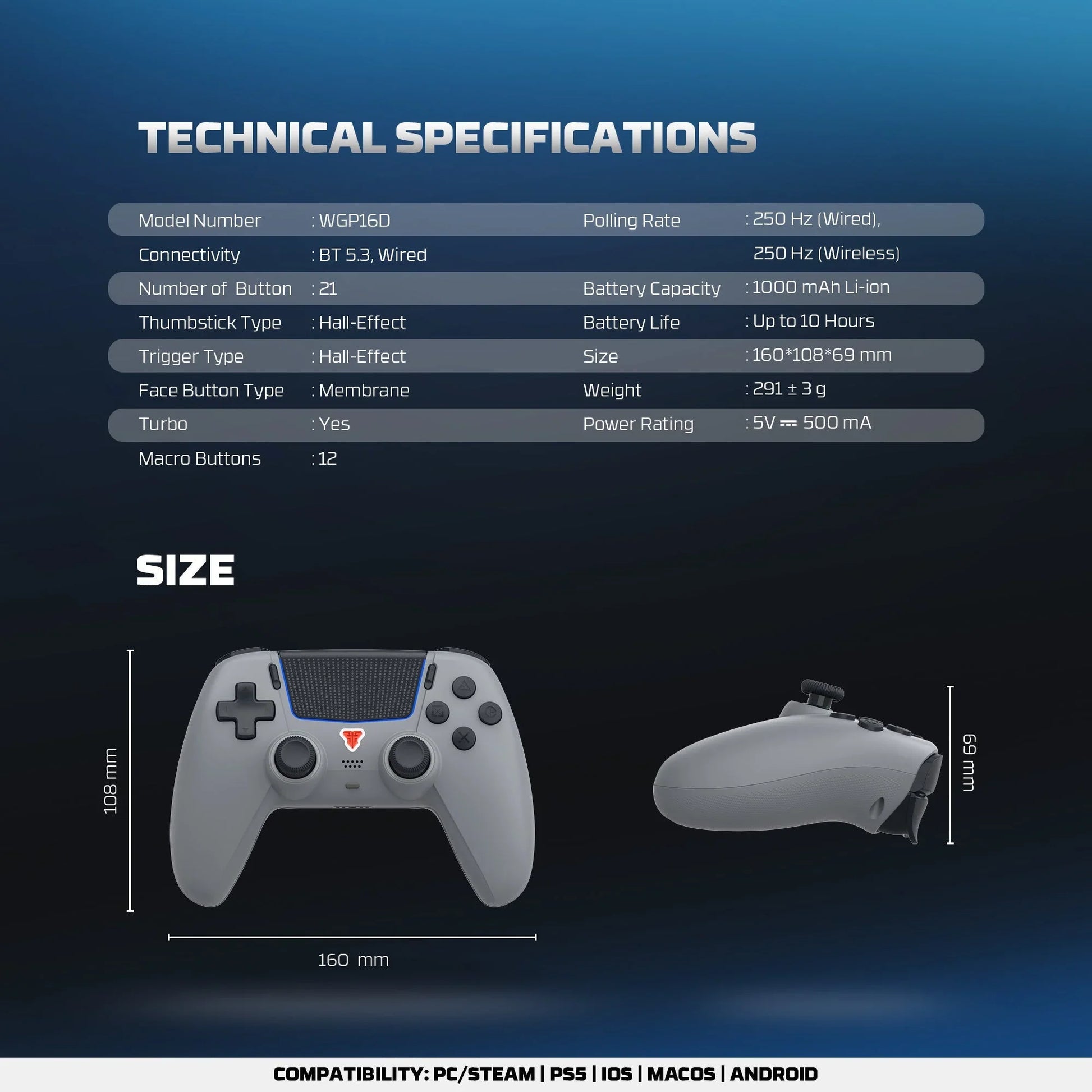Fantech nova ii d wgp16d controller hall effect (ps5) new home game console