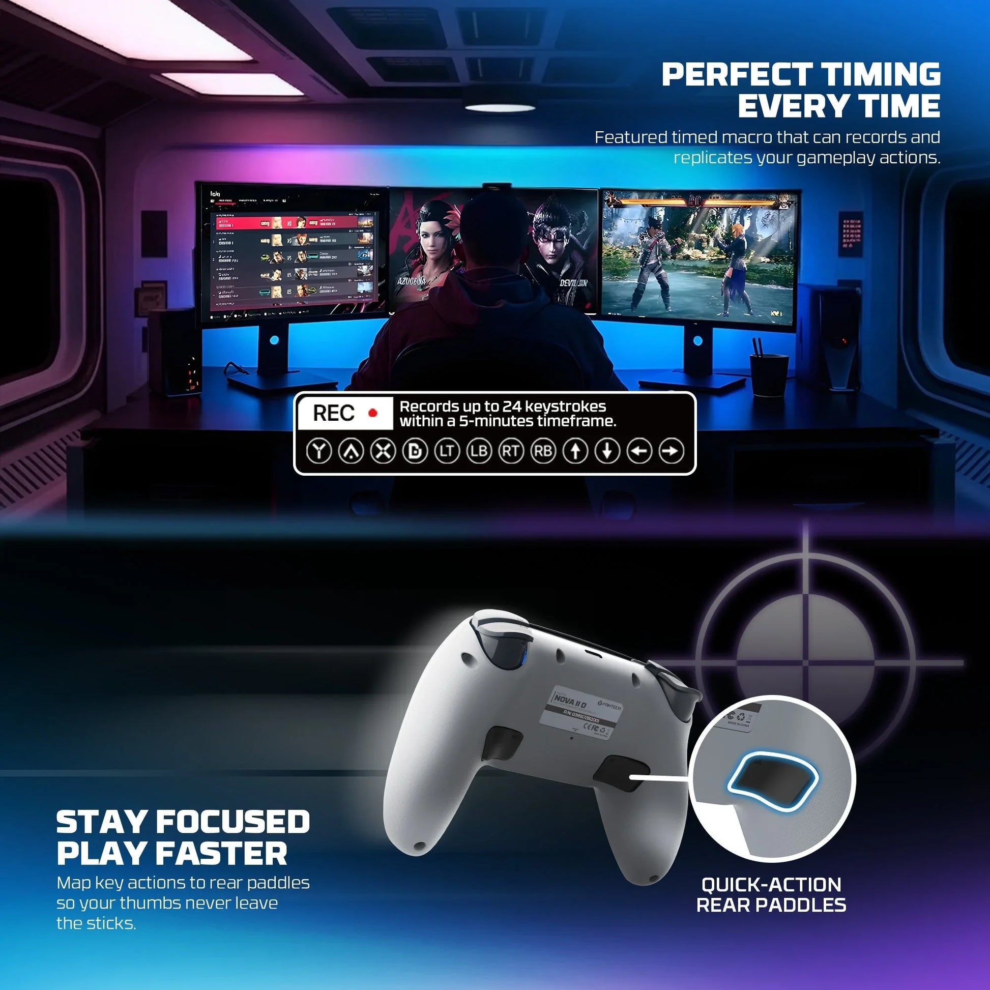 Fantech nova ii d wgp16d controller hall effect (ps5) new home game console