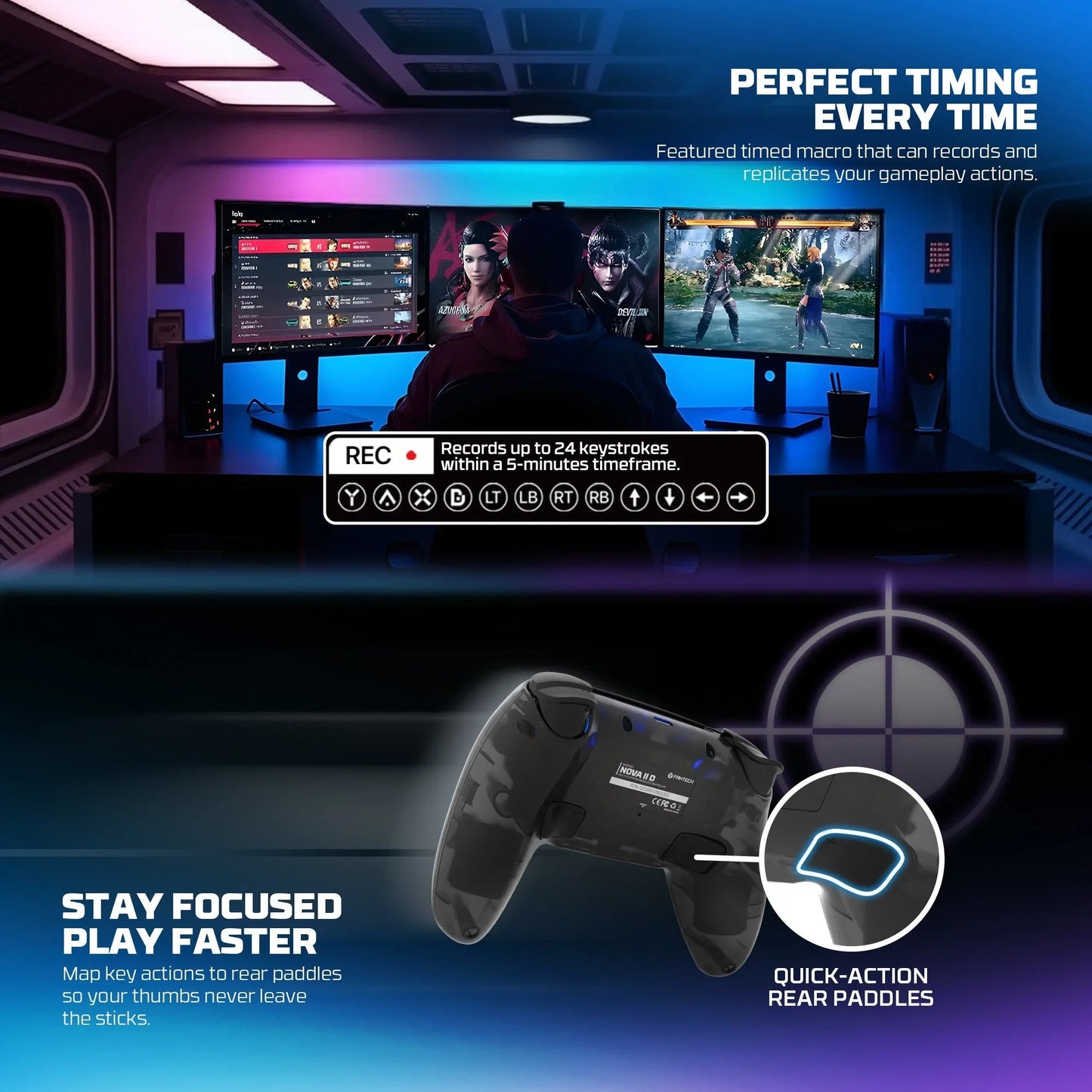 Fantech nova ii d wgp16d controller hall effect (ps5) new